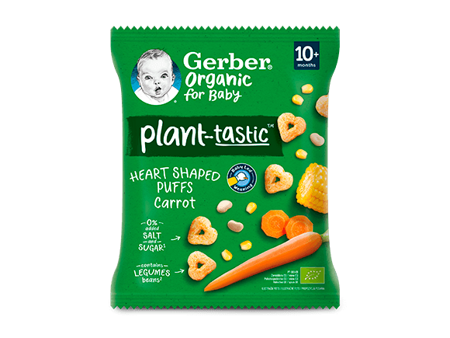 GERBER Organic křupavá srdíčka s mrkví 28 g