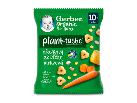 GERBER Organic křupavá srdíčka s mrkví 28 g