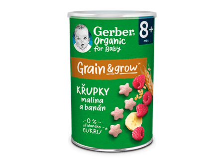 GERBER Organic křupky s banánem a malinami 35 g