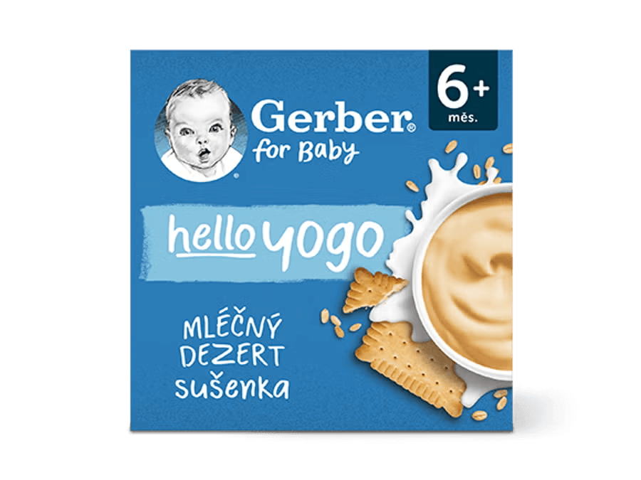 GERBER hello yogo mléčný dezert se sušenkami 4x100 g