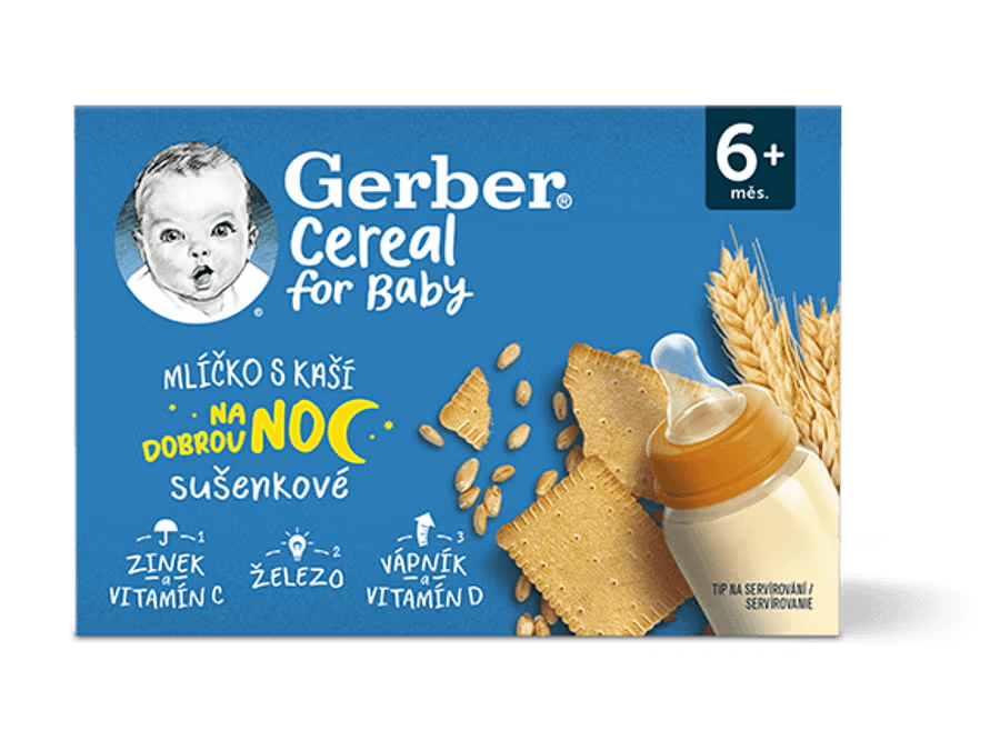 GERBER Cereal mlíčko s kaší sušenkové 2x200 ml