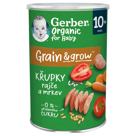 GERBER Organic křupky s rajčaty a mrkví 35 g