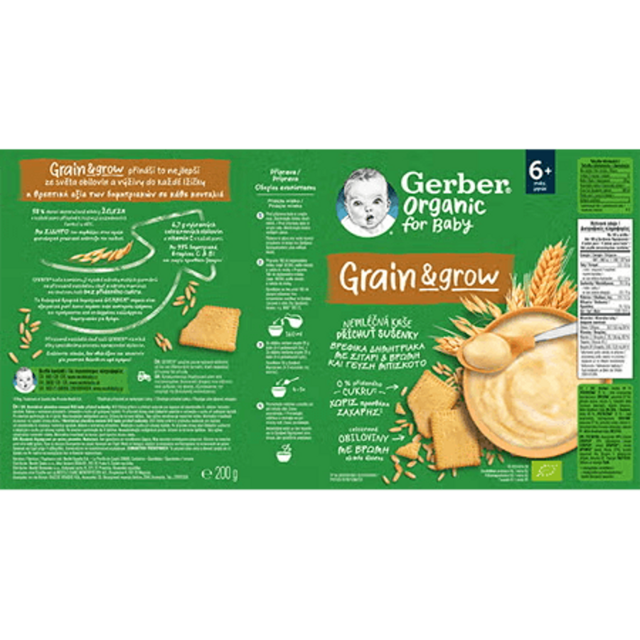 GERBER Organic nemléčná kaše s příchutí sušenky 200 g