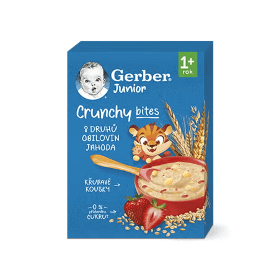GERBER Junior nemléčná kaše jahodová s křupavými kousky 200 g