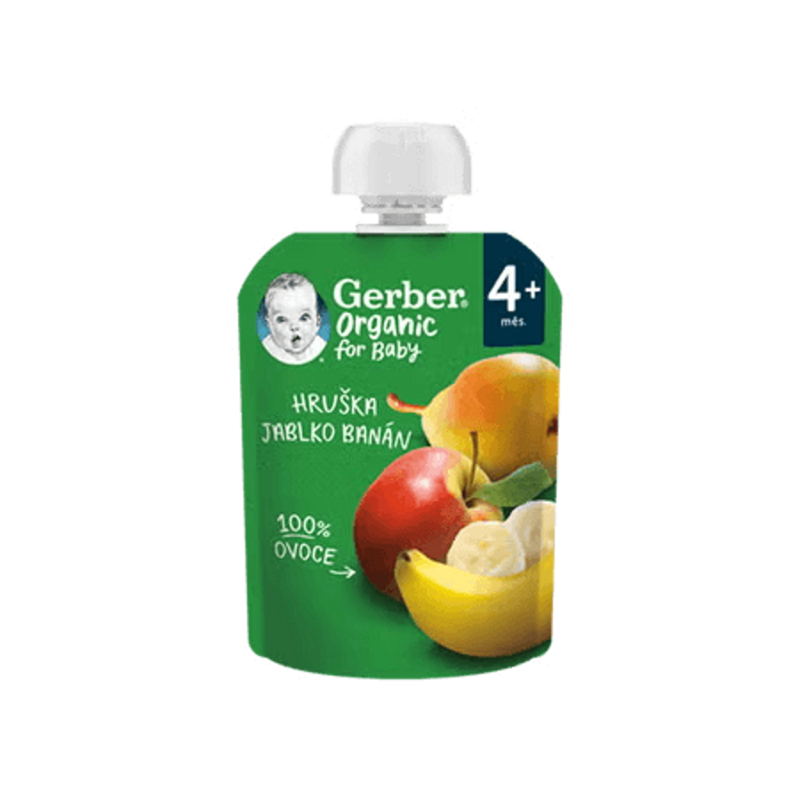 GERBER Organic kapsička hruška, jablko a banán 90 g