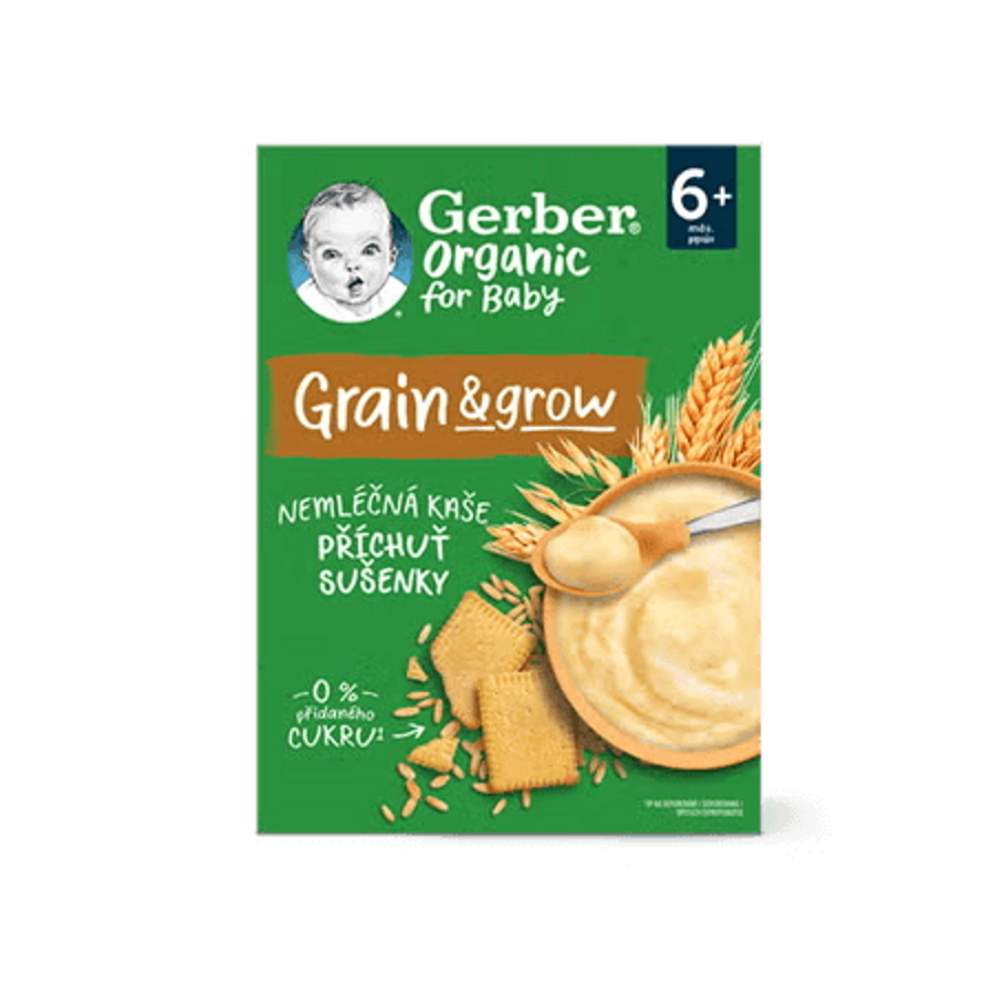 GERBER Organic nemléčná kaše s příchutí sušenky 200 g