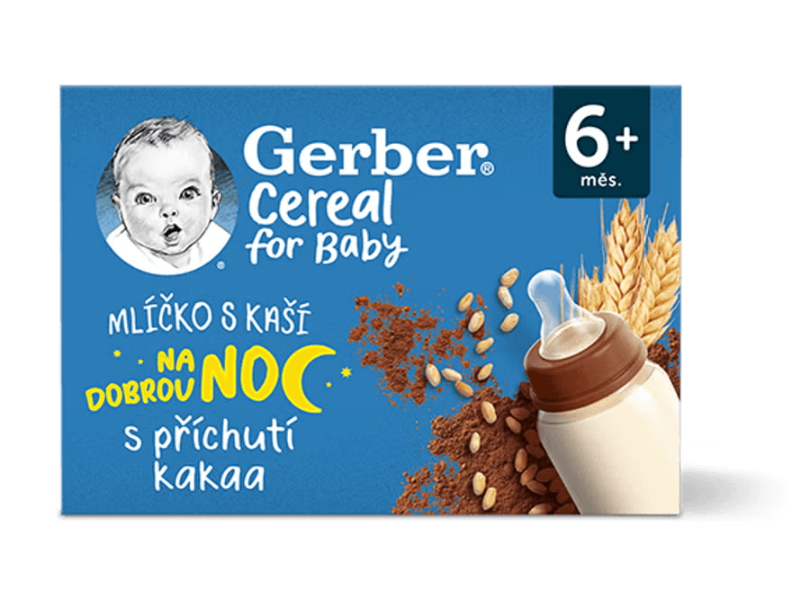 GERBER Cereal mlíčko s kaší s příchutí kakaa 2x200 ml
