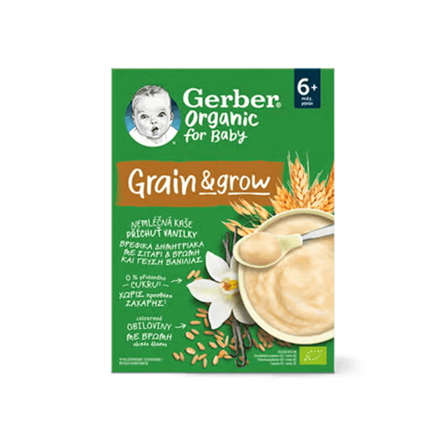 GERBER Organic nemléčná kaše s příchutí vanilky 200 g