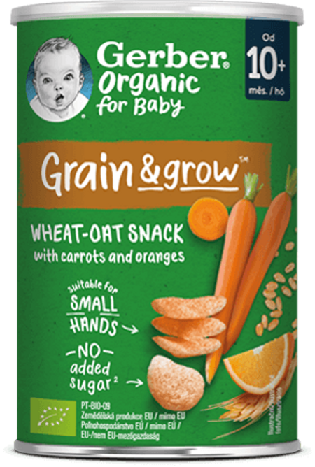 GERBER Organic křupky s mrkví a pomerančem 35 g