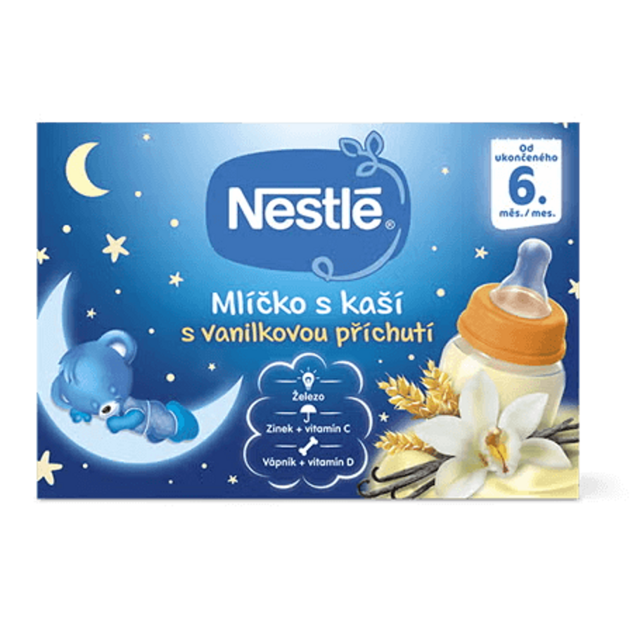 NESTLÉ Mlíčko s kaší​  s vanilkovou příchutí 2 x 200 ml