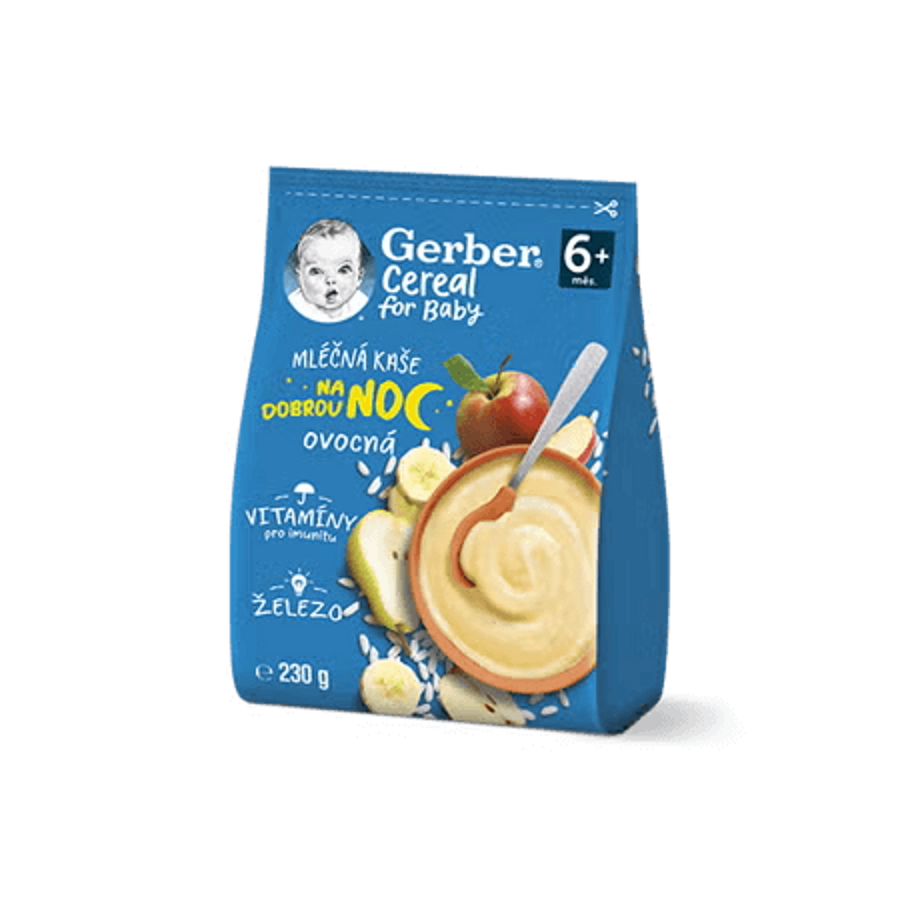 GERBER Cereal mléčná kaše ovocná na dobrou noc 230 g