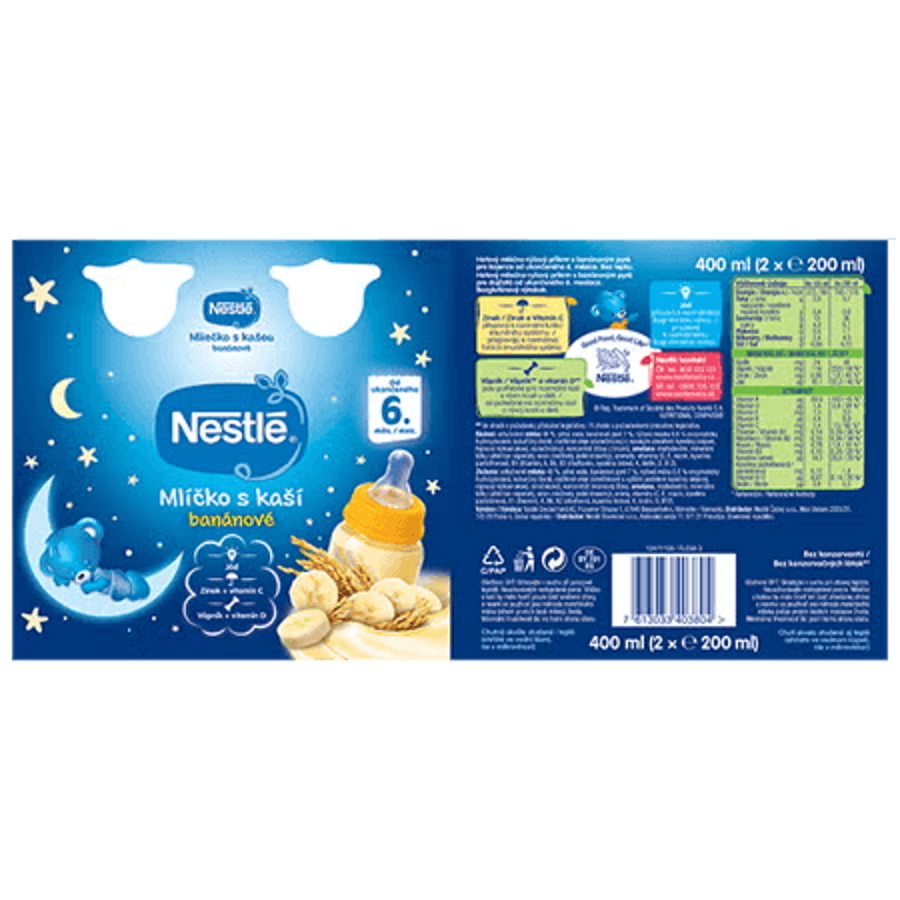 NESTLÉ Mlíčko s kaší banánové 2 x 200 ml