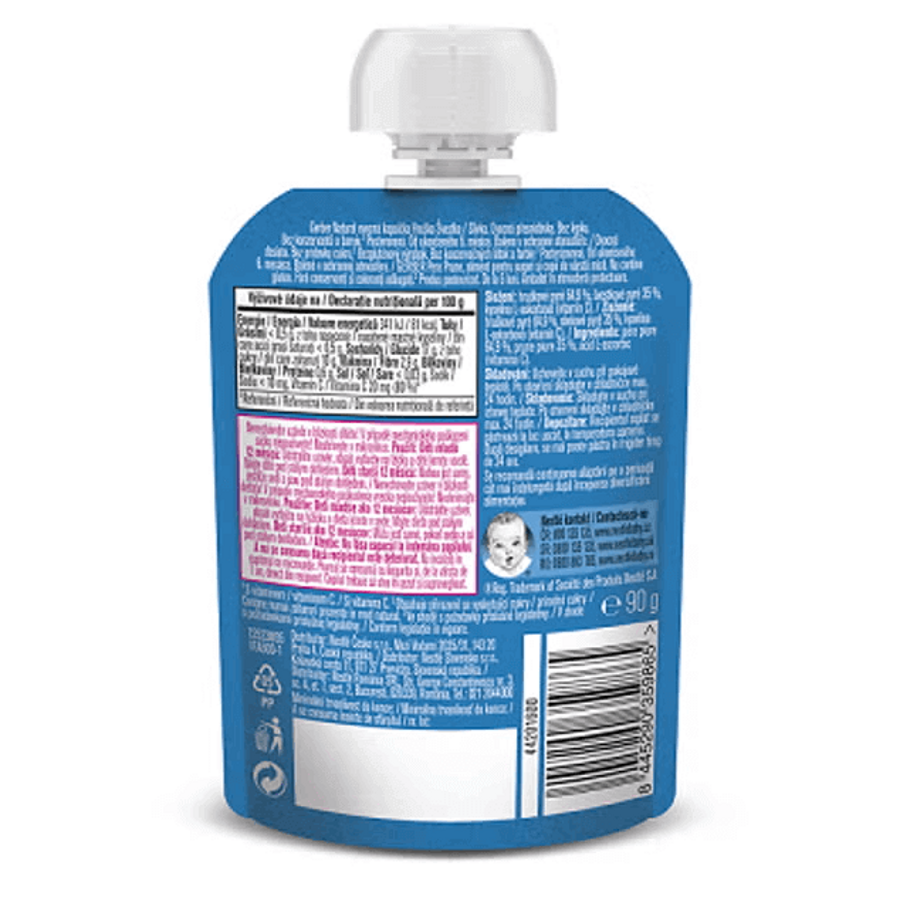 GERBER Natural kapsička hruška a švestka 90 g