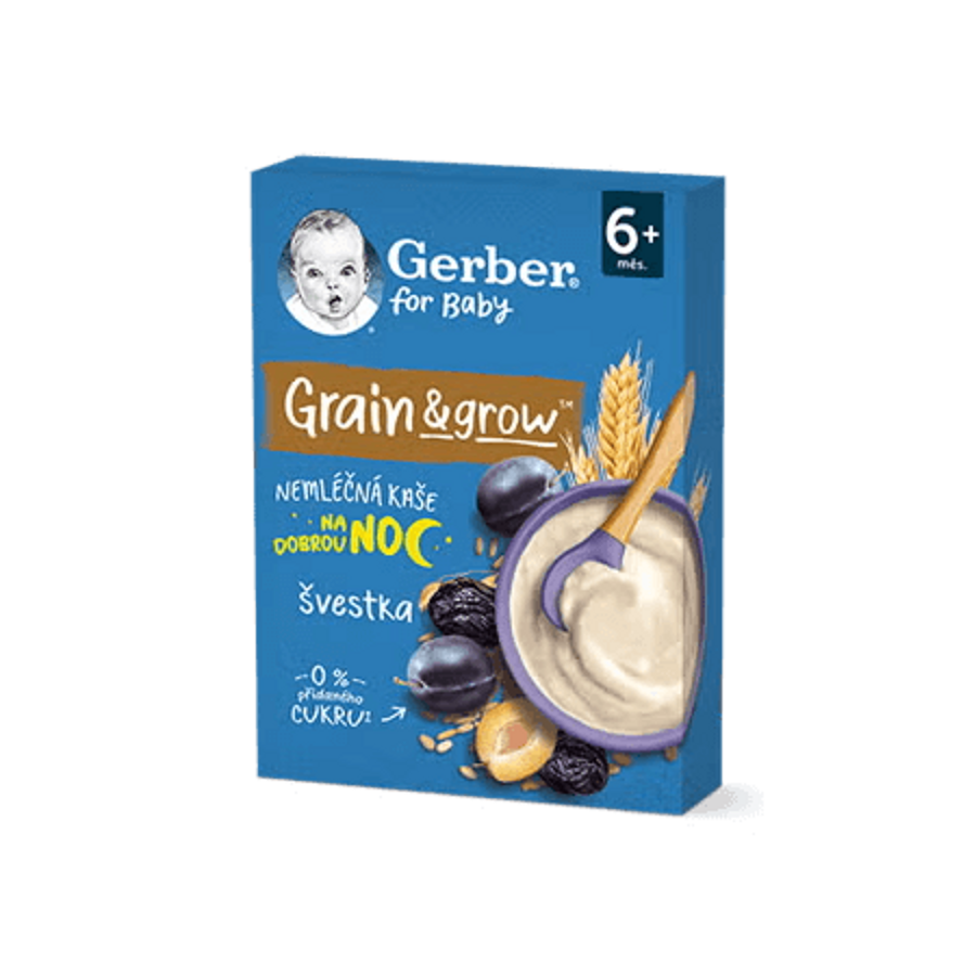 GERBER nemléčná kaše pšenično-ovesná švestka 200 g