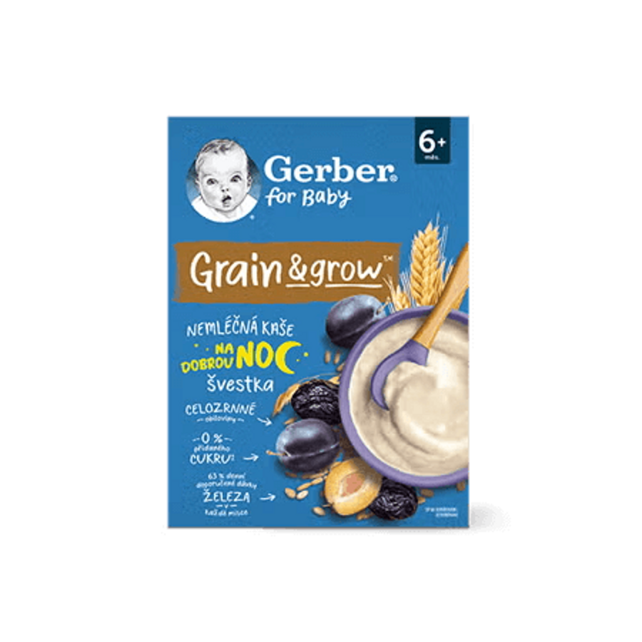 GERBER nemléčná kaše pšenično-ovesná švestka 200 g