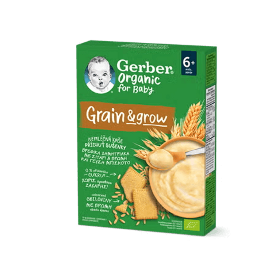 GERBER Organic nemléčná kaše s příchutí sušenky 200 g