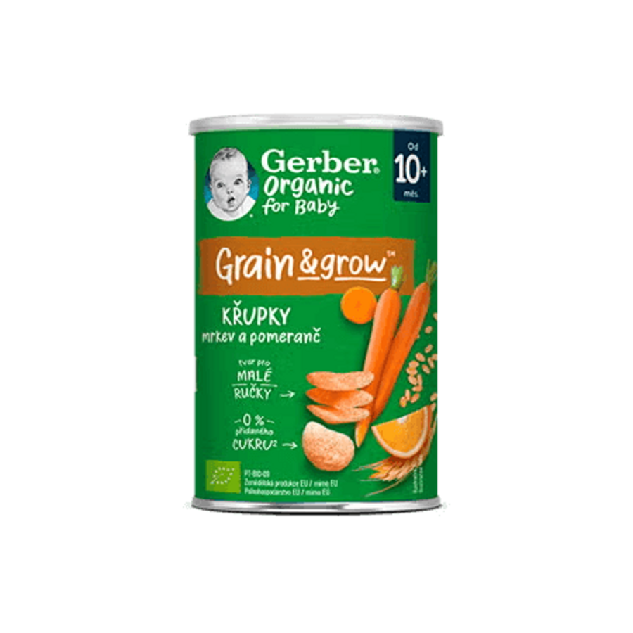 GERBER Organic křupky s mrkví a pomerančem 35 g