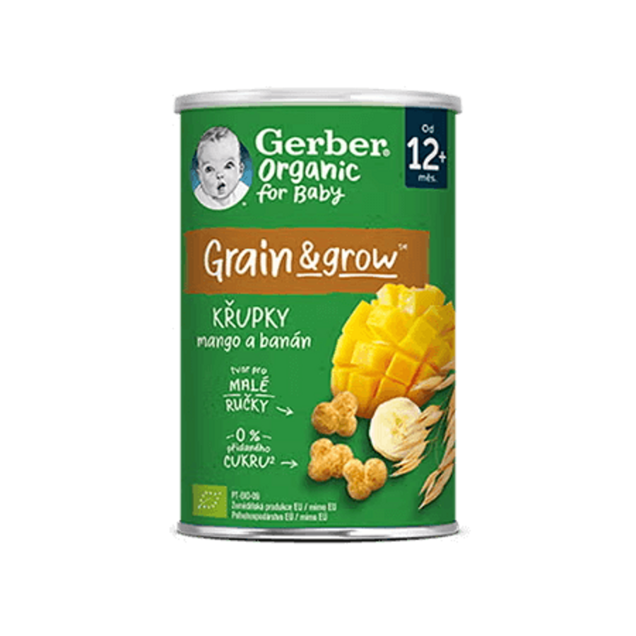 GERBER Organic křupky s mangem a banánem 35 g