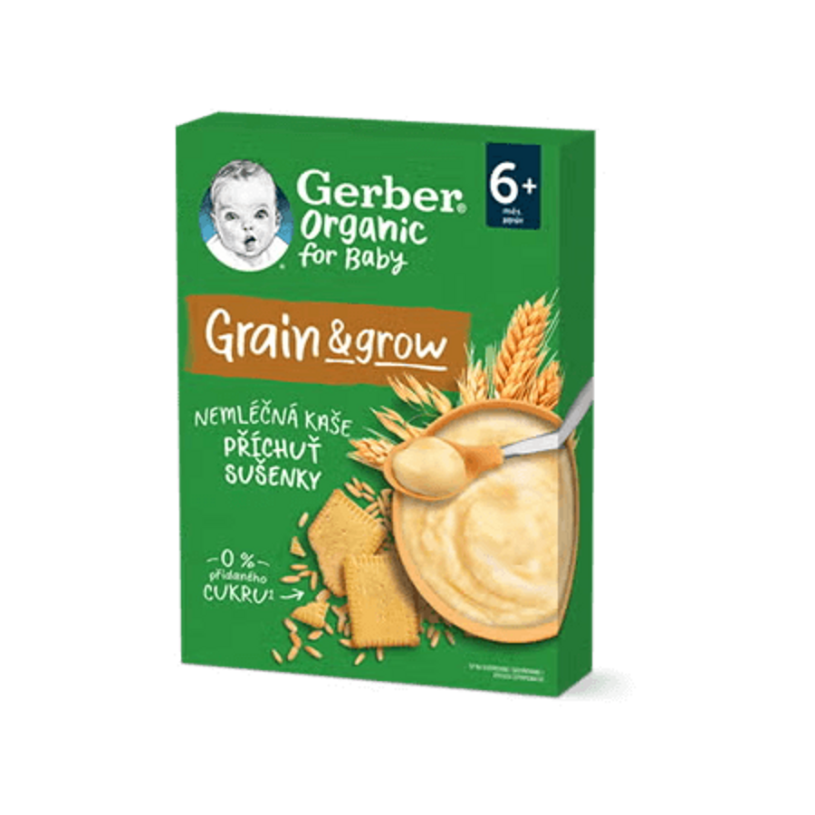 GERBER Organic nemléčná kaše s příchutí sušenky 200 g