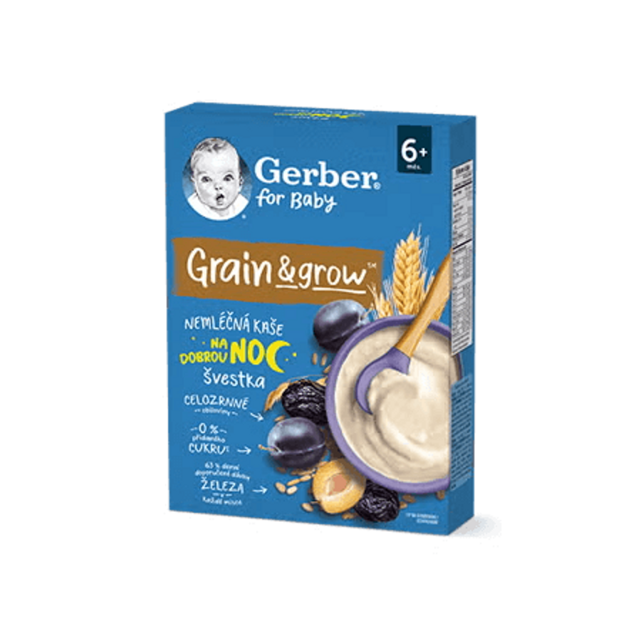 GERBER nemléčná kaše pšenično-ovesná švestka 200 g