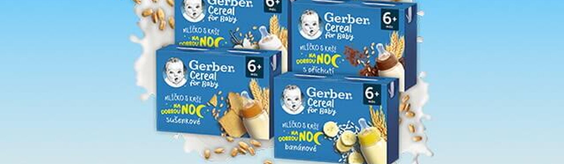 GERBER mlíčka s kaší GERBER mlíčka s kaší