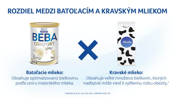 rozdiel medzi kravským a batoľacím mliekom