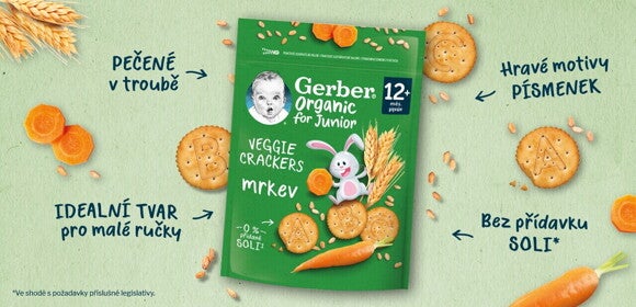 GERBER Organic krekry s mrkví 100 g GERBER Organic krekry s mrkví 100 g
