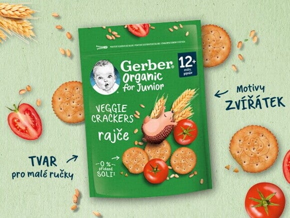 GERBER Organic krekry s rajčaty 100 g GERBER Organic krekry s rajčaty 100 g