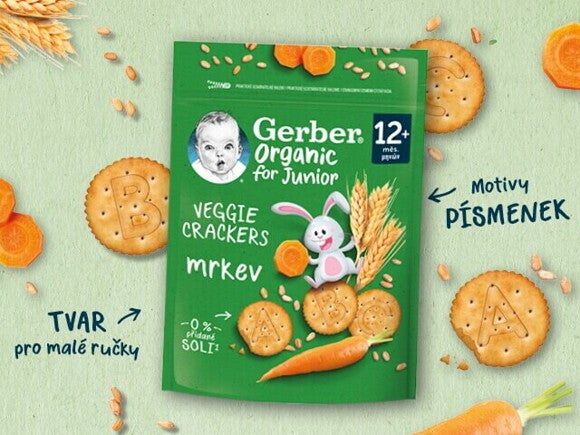 GERBER Organic krekry s mrkví 100 g GERBER Organic krekry s mrkví 100 g