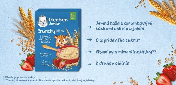 GERBER Junior nemliečna kaša jahodová 200 g GERBER Junior nemliečna kaša jahodová 200 g