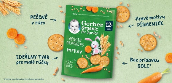 GERBER Organic krekry s mrkvou 100 g GERBER Organic krekry s mrkvou 100 g