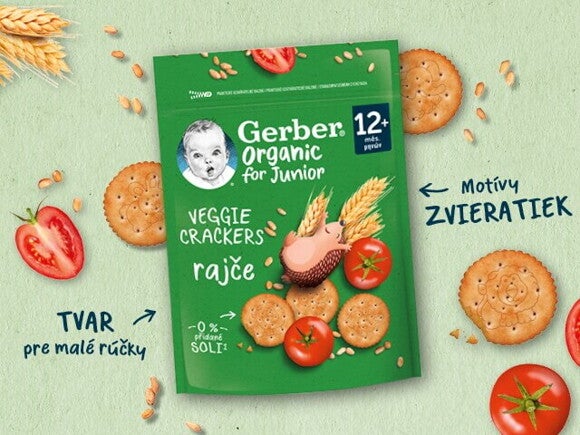 GERBER Organic krekry s rajčinami 100 g GERBER Organic krekry s rajčinami 100 g