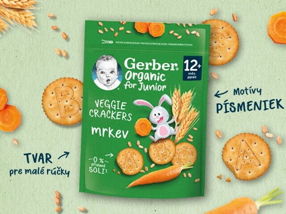 GERBER Organic krekry s mrkvou 100 g GERBER Organic krekry s mrkvou 100 g