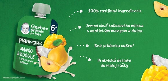 Gerber Organic kapsička mango a dula s kokosovým mliekom Gerber Organic kapsička mango a dula s kokosovým mliekom