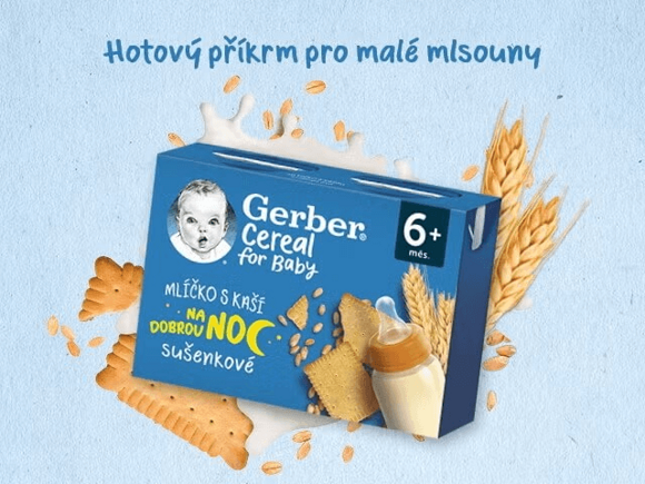 GERBER Cereal mlíčko s kaší sušenkové 2x200 ml