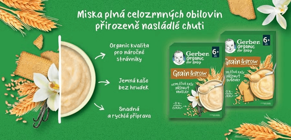 GERBER Organic nemléčná kaše s příchutí vanilky 200 g