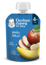 GERBER Natural kapsička banán a jablko 90 g