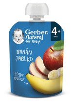 GERBER Natural kapsička banán a jablko 90 g