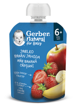 GERBER Natural kapsička jablko, banán a jahoda_T1 GERBER Natural kapsička jablko, banán a jahoda_T1