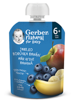 GERBER Natural kapsička jablko, borůvka a banán