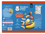 GERBER Snacks kukuřičné křupky jahoda a banán 28 g_obal