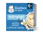 GERBER hello yogo mléčný dezert s příchutí vanilky 4x100 g GERBER hello yogo mléčný dezert s příchutí vanilky 4x100 g
