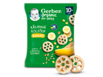 GERBER Organic chewing wheels křupavá kolečka s banánem 28g