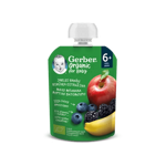 GERBER Organic kapsička jablko, banán, borůvka a ostružina 90 g