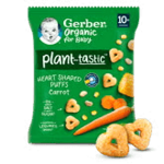 GERBER Organic křupavá srdíčka s mrkví 28 g