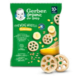 GERBER Organic chewing wheels křupavá kolečka s banánem 28 g