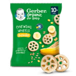 GERBER Organic chewing wheels křupavá kolečka s banánem 28 g